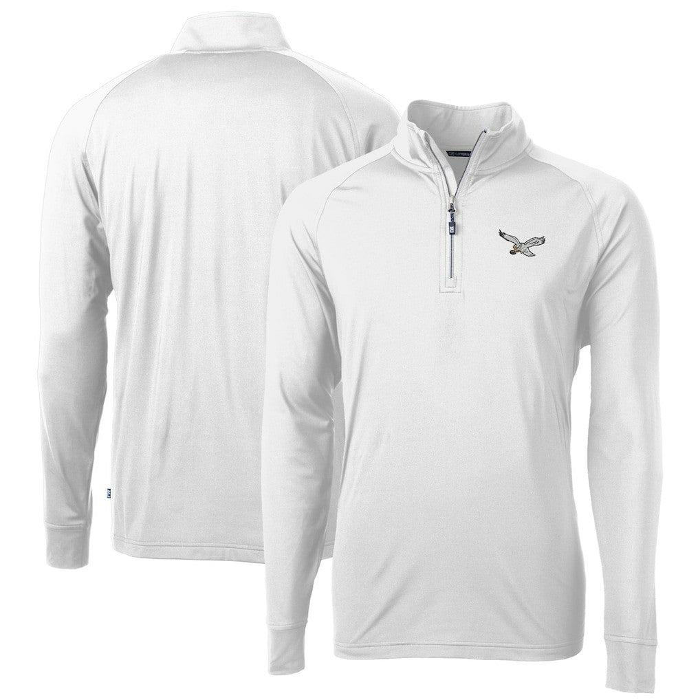 Philadelphia Eagles Cutter & Buck Eco Knit Stretch Recycled Quarter-Zip Pullover - White online