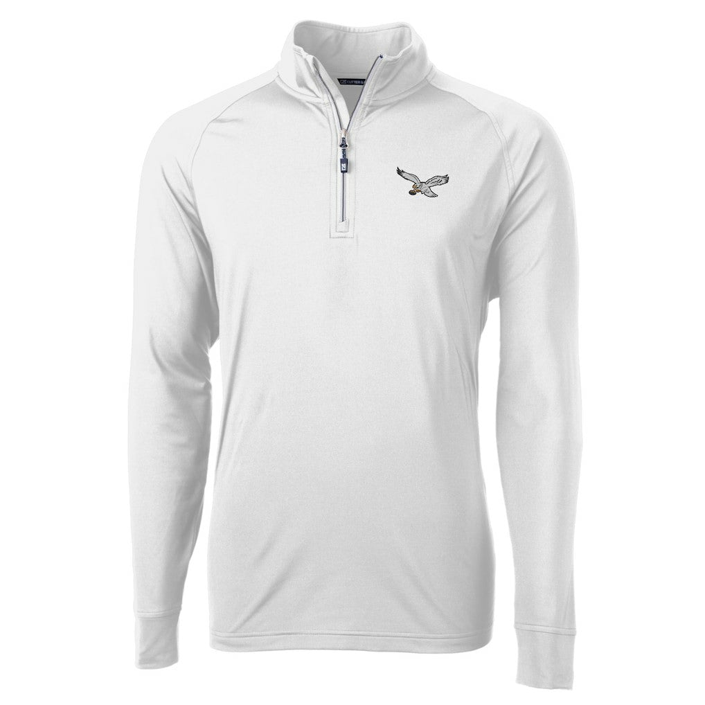 Philadelphia Eagles Cutter & Buck Eco Knit Stretch Recycled Quarter-Zip Pullover - White online