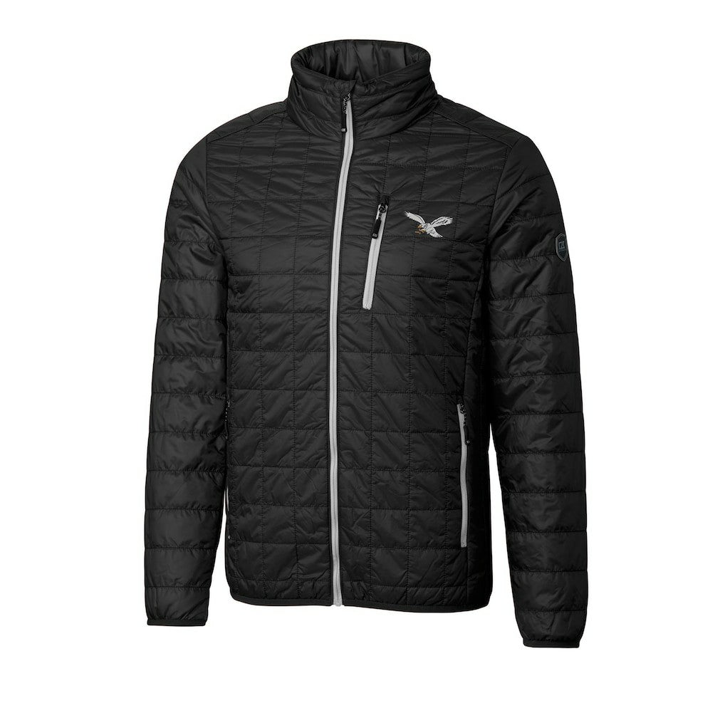 Philadelphia Eagles Cutter & Buck Rainier PrimaLoft Eco Insulated Full-Zip Puffer Jacket - Black sale