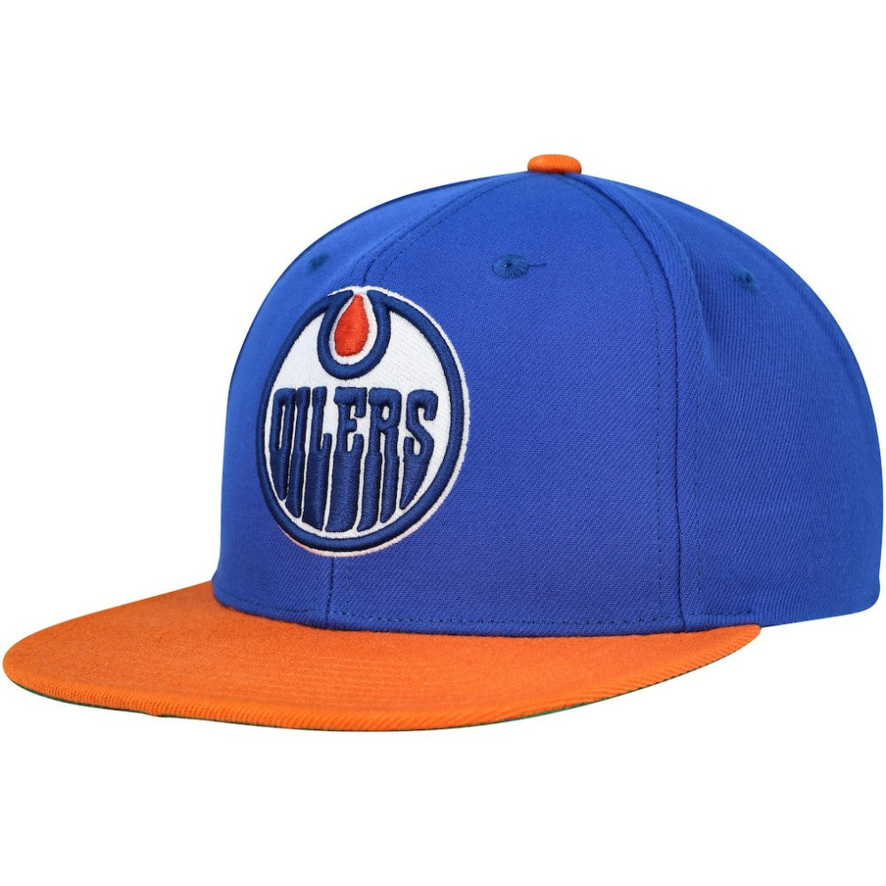 Edmonton Oilers Mitchell & Ness Core Team Ground 2.0 Snapback Hat - Blue Hats