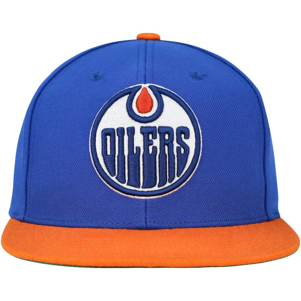 Edmonton Oilers Mitchell & Ness Core Team Ground 2.0 Snapback Hat - Blue Hats