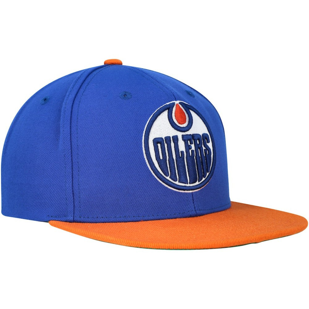 Edmonton Oilers Mitchell & Ness Core Team Ground 2.0 Snapback Hat - Blue Hats
