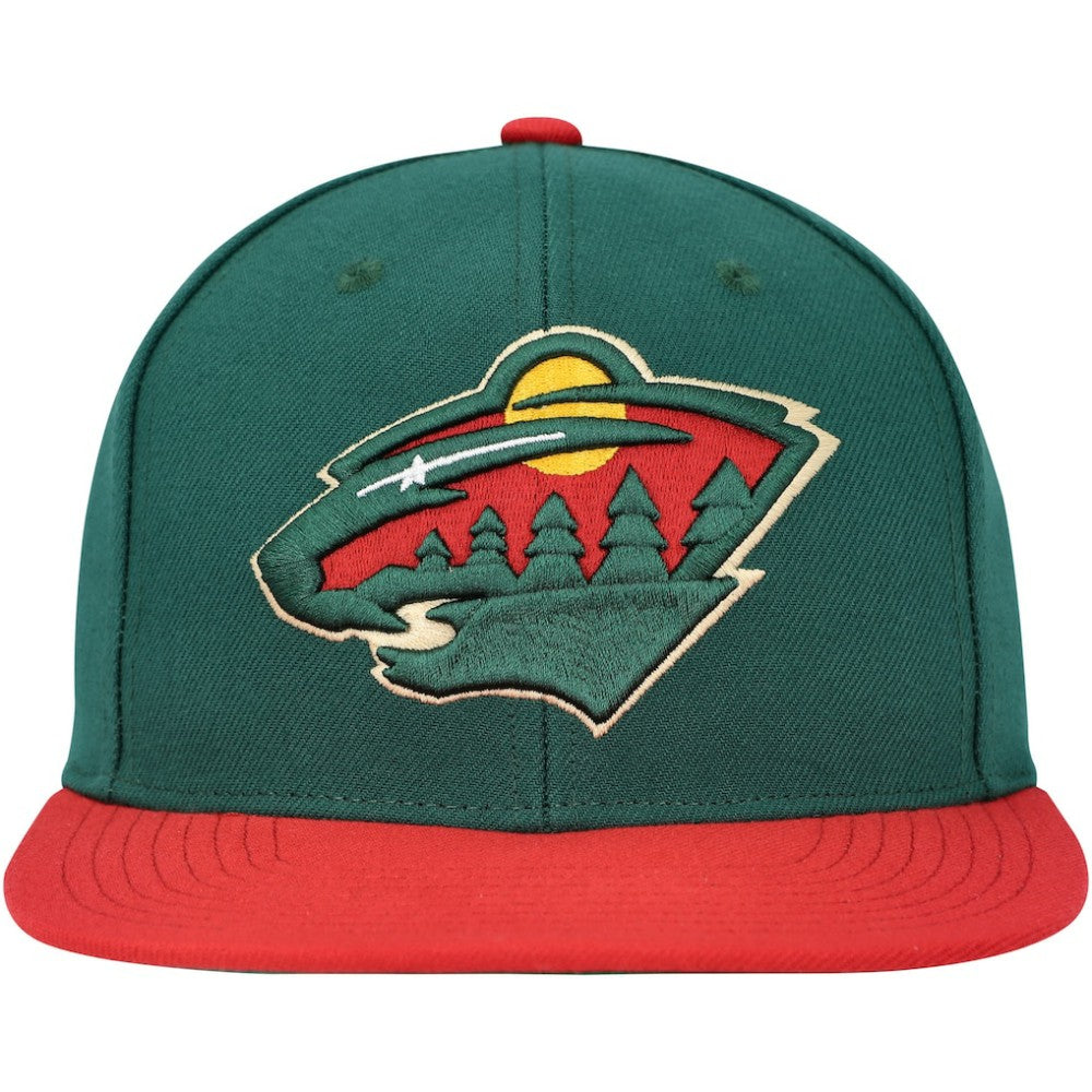 Minnesota Wild Mitchell & Ness Core Team Ground 2.0 Snapback Hat - Green Hats