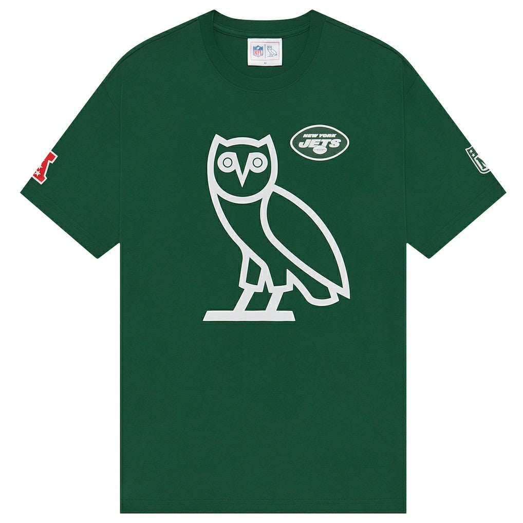 New York Jets OVO x NFL OG Owl T-Shirt – Green for sale