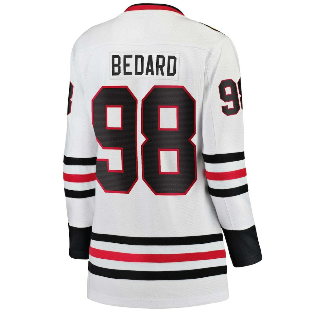 Connor Bedard Chicago Blackhawks Fanatics Women's Away Breakaway Jersey - White Jerseys