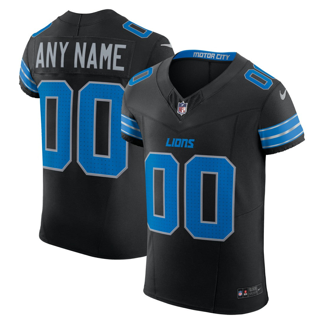 Detroit Lions Alternate Vapor F.U.S.E. Elite Custom Jersey - Black sale