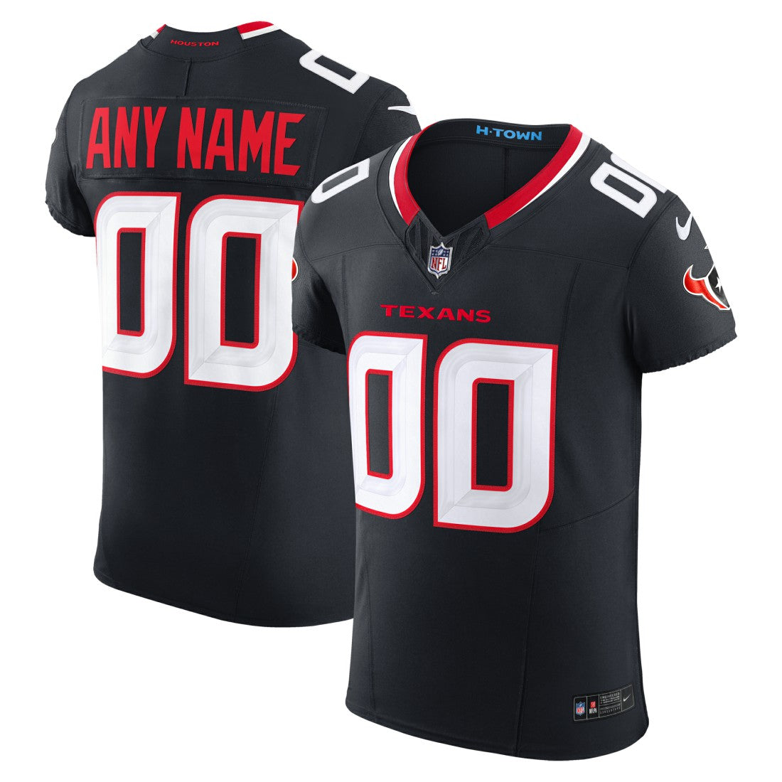 Houston Texans Team Vapor F.U.S.E. Elite Custom Jersey - Navy online