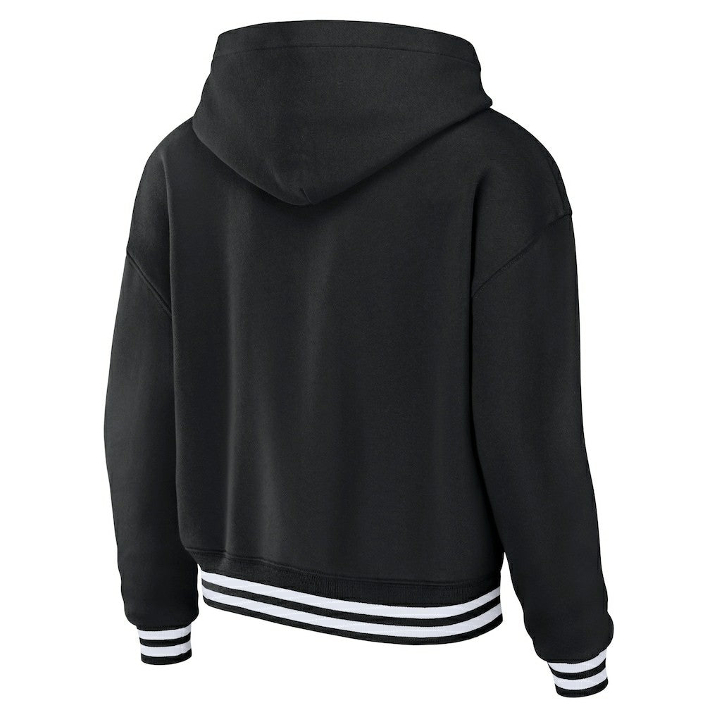 Miami Dolphins WEAR by Erin Andrews Women's Lace-Up Pullover Hoodie - Black discount