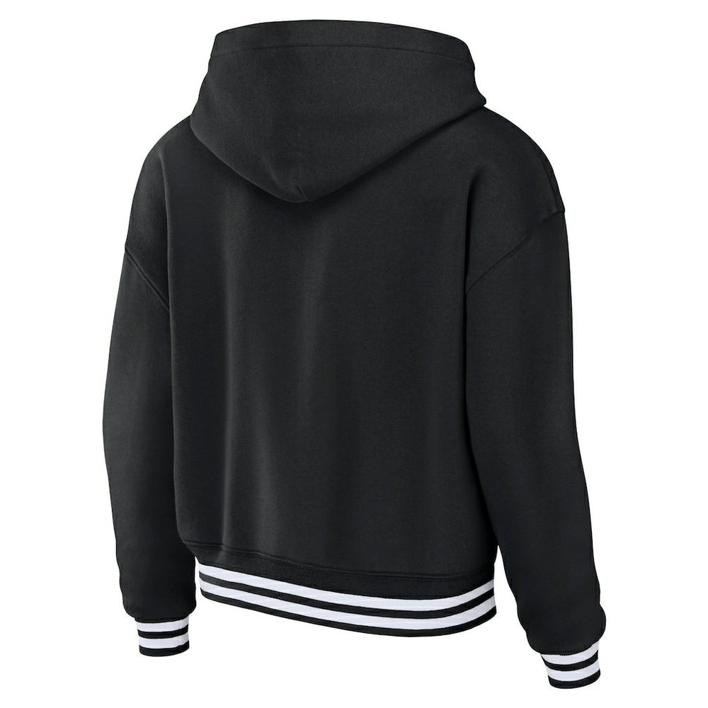 Miami Dolphins WEAR by Erin Andrews Women's Lace-Up Pullover Hoodie - Black discount