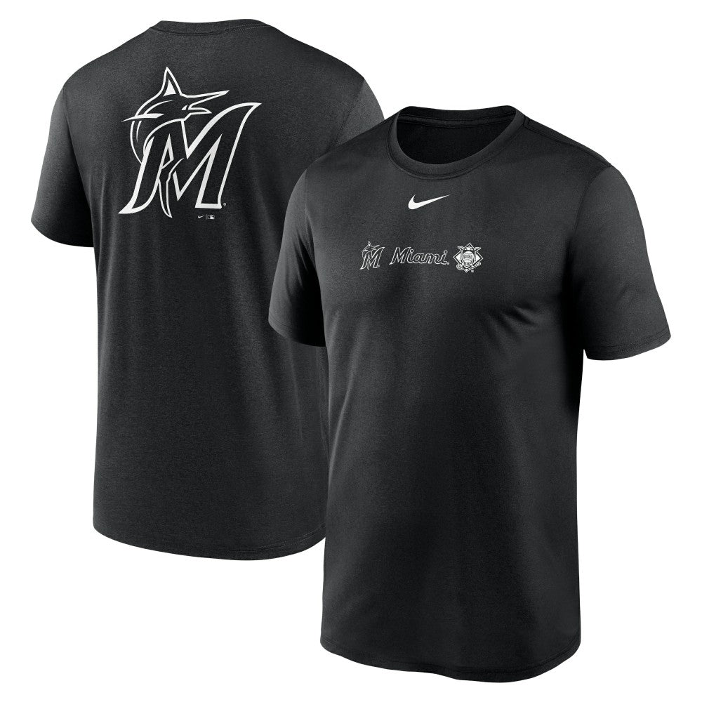 Miami Marlins Fashion Over Shoulder Logo Legend T-Shirt Black