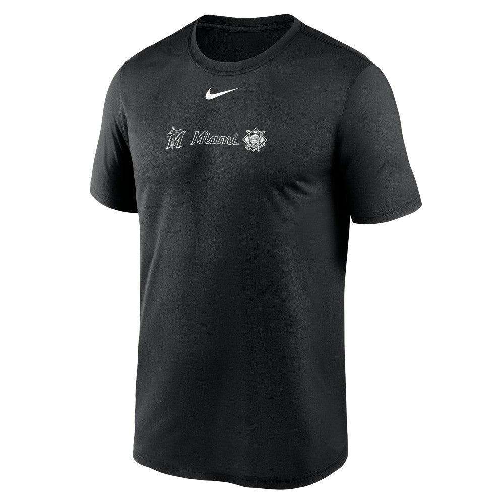 Miami Marlins Fashion Over Shoulder Logo Legend T-Shirt Black