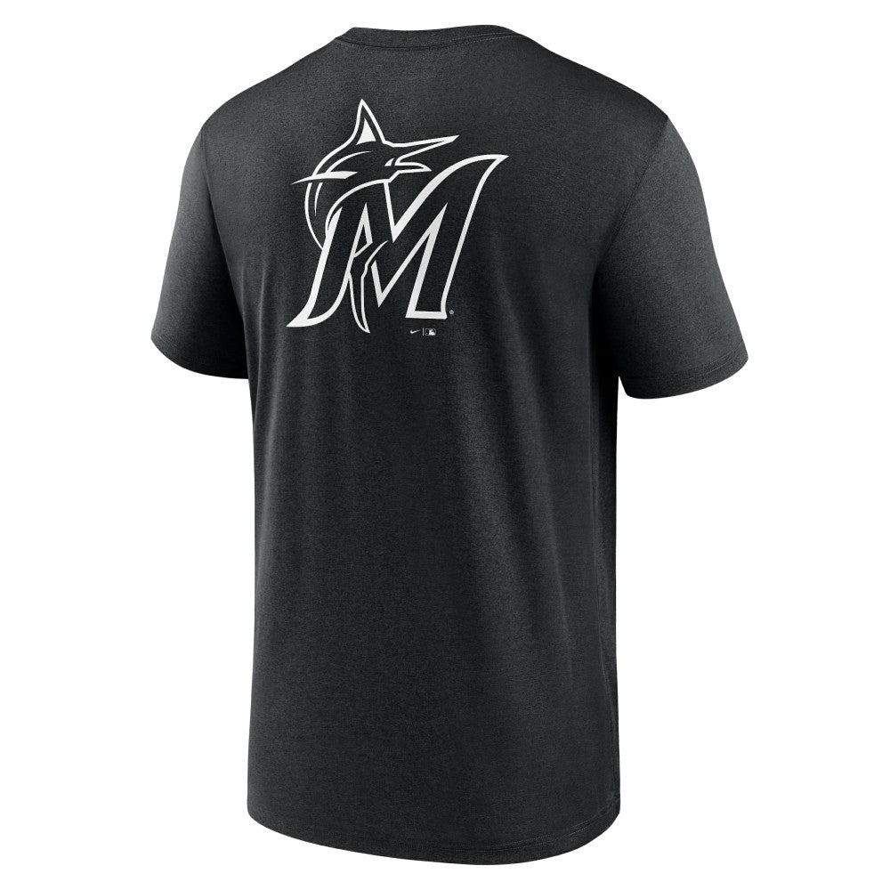 Miami Marlins Fashion Over Shoulder Logo Legend T-Shirt Black