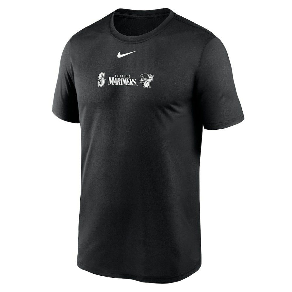 Seattle Mariners Fashion Over Shoulder Logo Legend T-Shirt Black