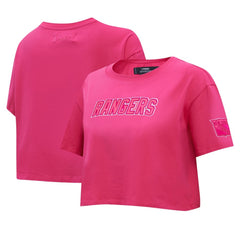 New York Rangers Pro Standard Women's Triple Pink Cropped Boxy T-Shirt T-shirts