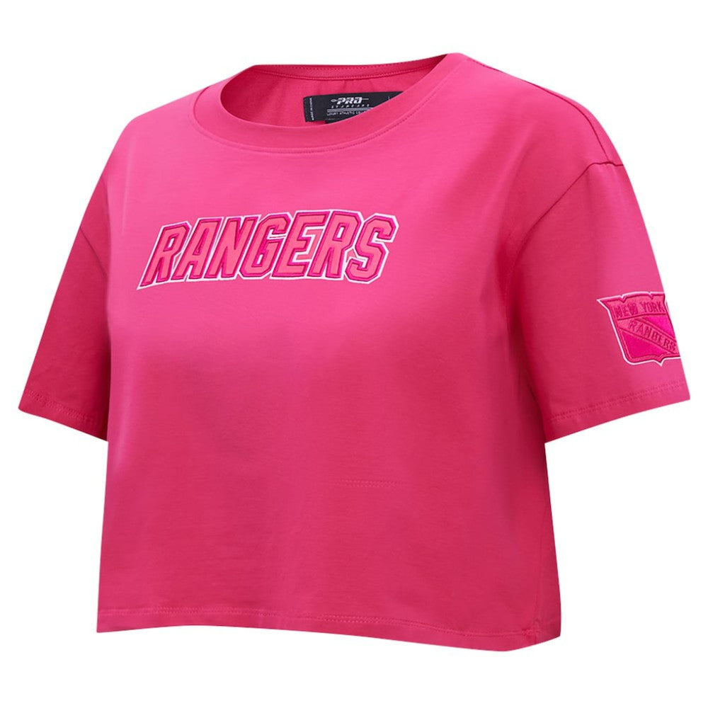 New York Rangers Pro Standard Women's Triple Pink Cropped Boxy T-Shirt T-shirts