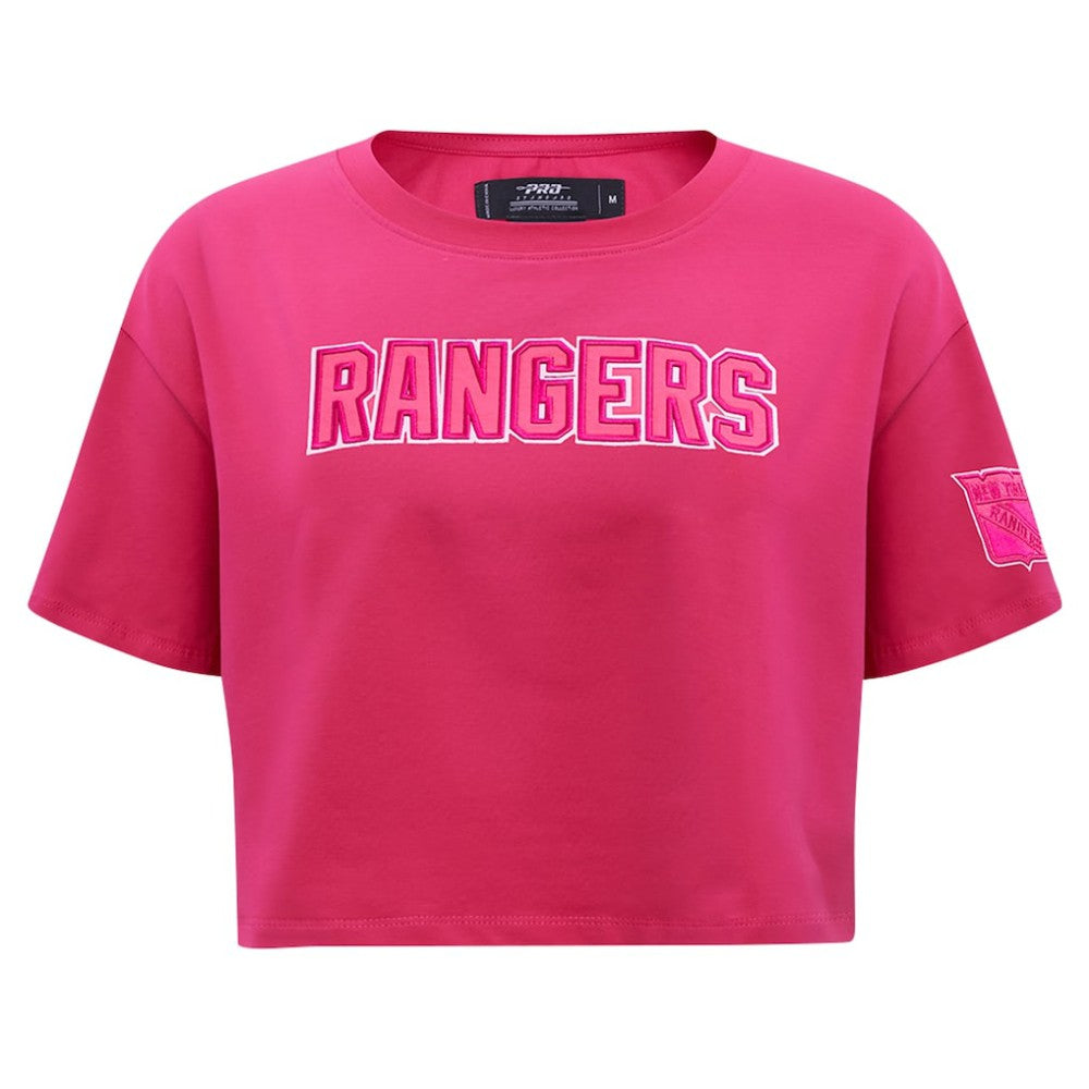 New York Rangers Pro Standard Women's Triple Pink Cropped Boxy T-Shirt T-shirts