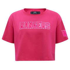 New York Rangers Pro Standard Women's Triple Pink Cropped Boxy T-Shirt T-shirts