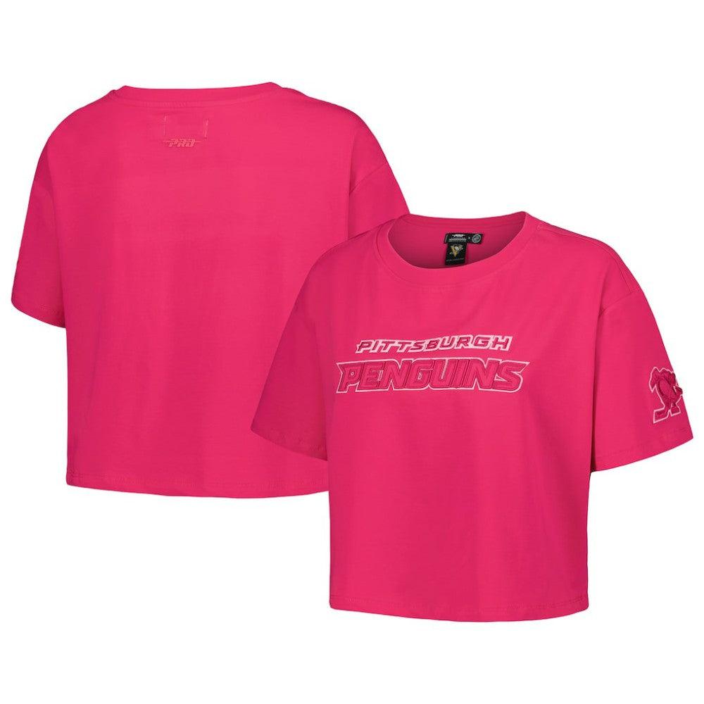 Pittsburgh Penguins Pro Standard Women's Triple Pink Cropped Boxy T-Shirt T-shirts