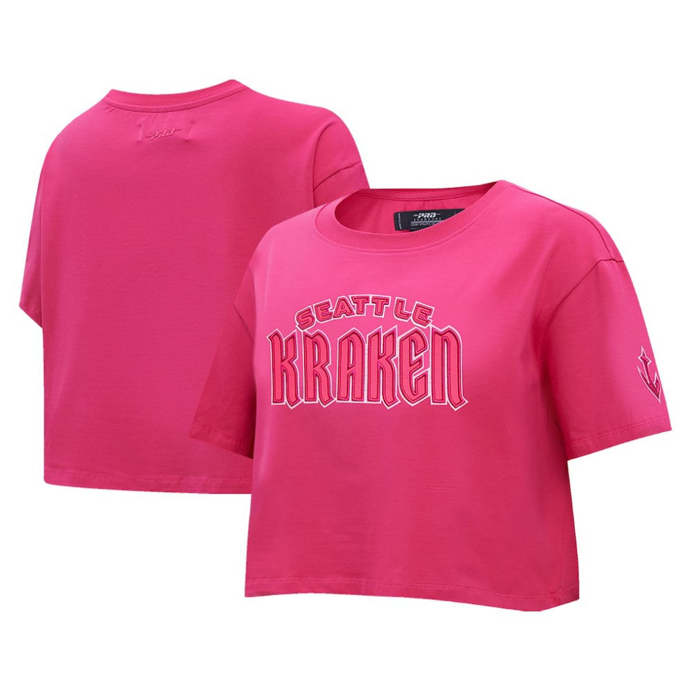 Seattle Kraken Pro Standard Women's Triple Pink Cropped Boxy T-Shirt T-shirts