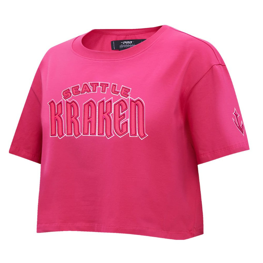 Seattle Kraken Pro Standard Women's Triple Pink Cropped Boxy T-Shirt T-shirts