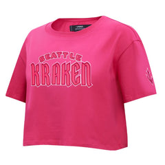 Seattle Kraken Pro Standard Women's Triple Pink Cropped Boxy T-Shirt T-shirts