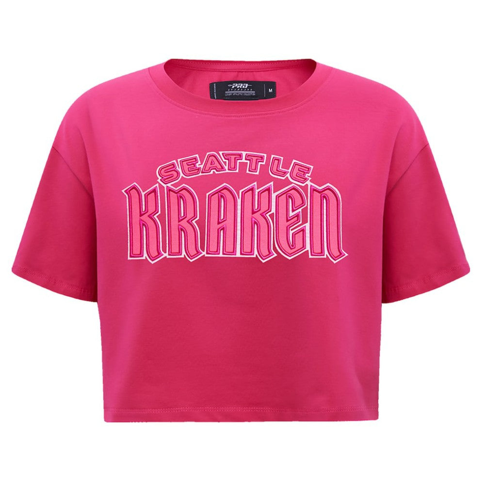 Seattle Kraken Pro Standard Women's Triple Pink Cropped Boxy T-Shirt T-shirts