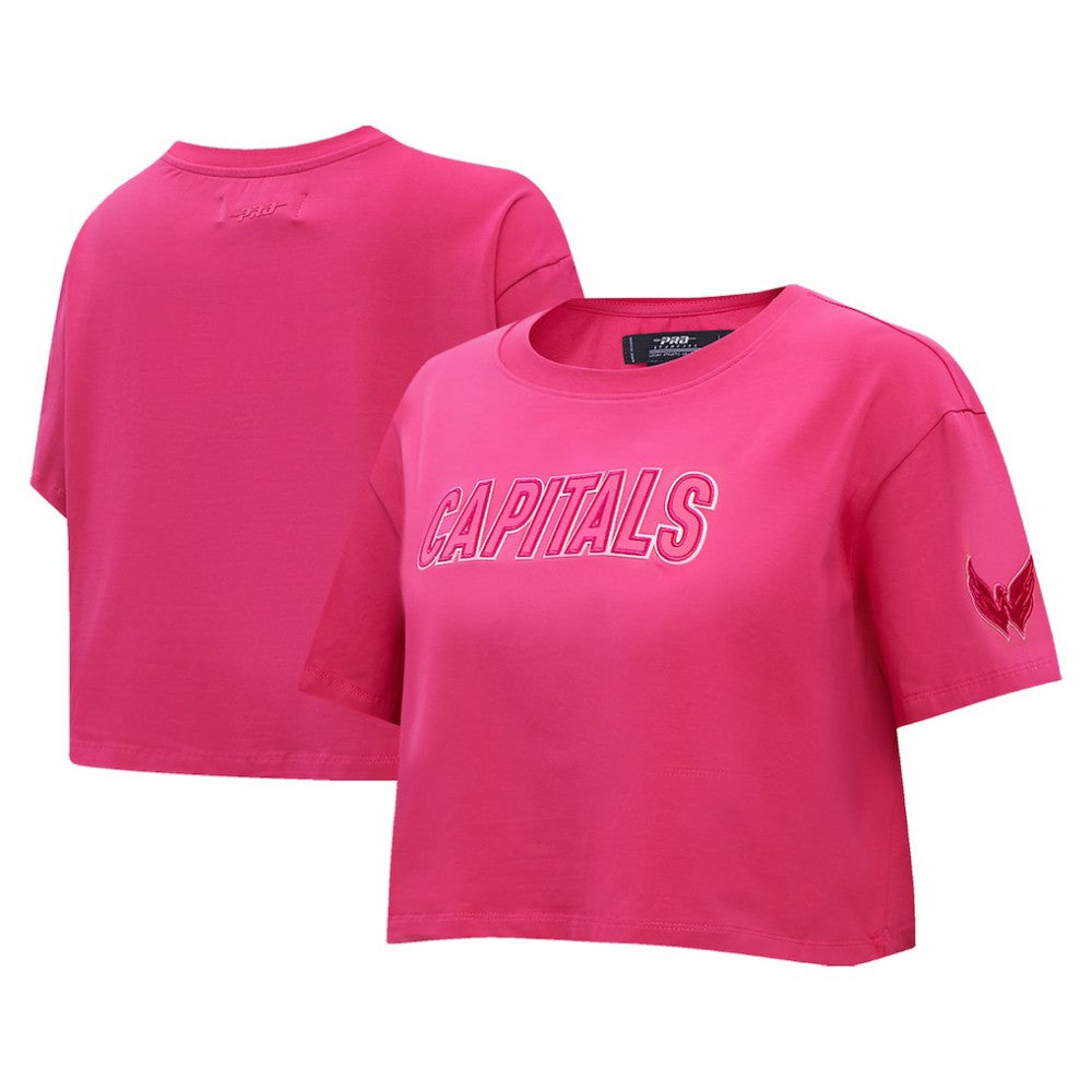 Washington Capitals Pro Standard Women's Triple Pink Cropped Boxy T-Shirt T-shirts