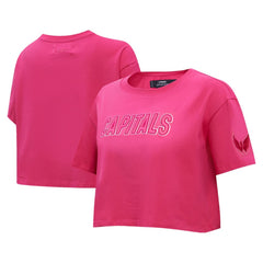 Washington Capitals Pro Standard Women's Triple Pink Cropped Boxy T-Shirt T-shirts