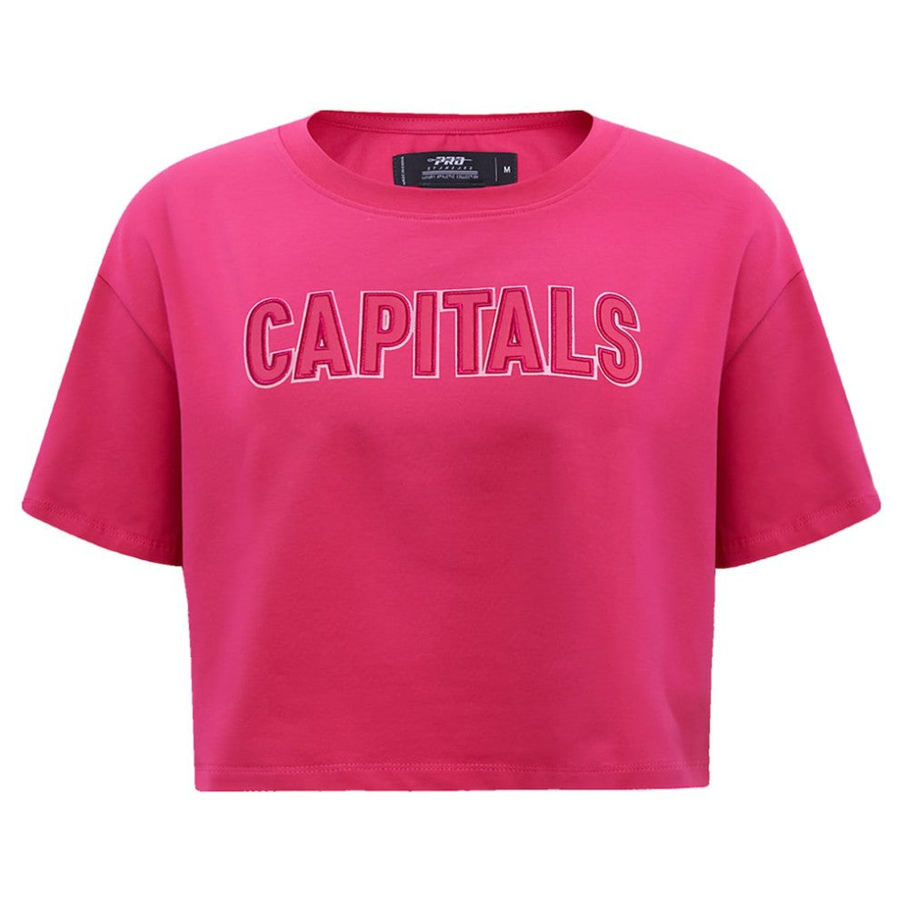 Washington Capitals Pro Standard Women's Triple Pink Cropped Boxy T-Shirt T-shirts