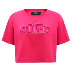 St. Louis Blues Pro Standard Women's Triple Pink Cropped Boxy T-Shirt T-shirts