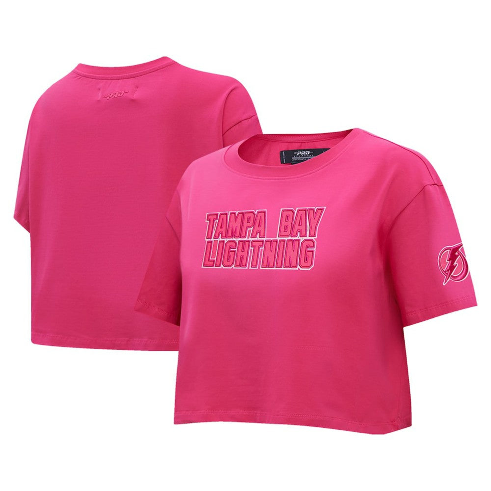 Tampa Bay Lightning Pro Standard Women's Triple Pink Cropped Boxy T-Shirt T-shirts