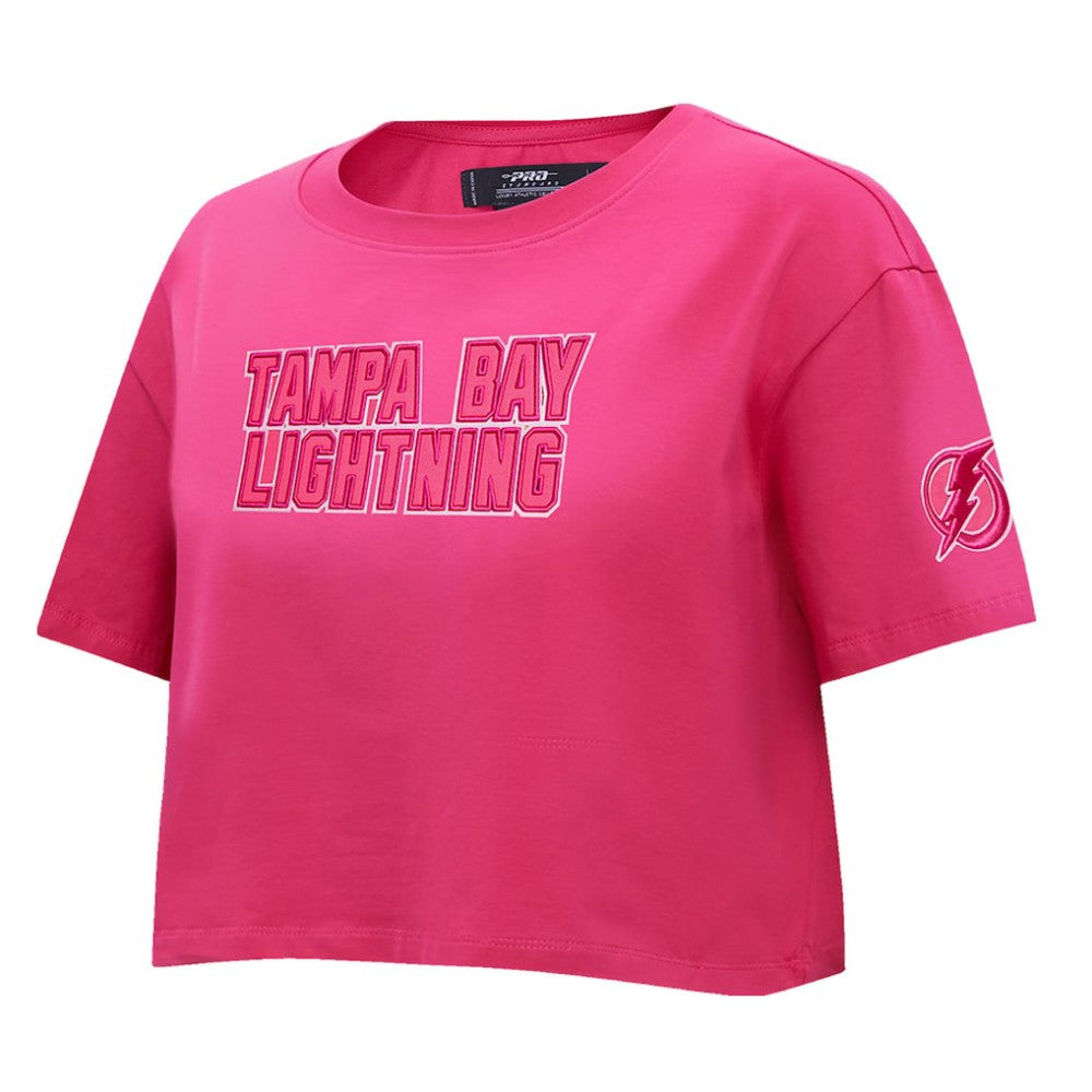 Tampa Bay Lightning Pro Standard Women's Triple Pink Cropped Boxy T-Shirt T-shirts