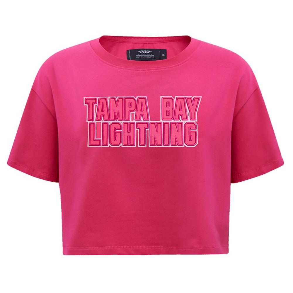 Tampa Bay Lightning Pro Standard Women's Triple Pink Cropped Boxy T-Shirt T-shirts