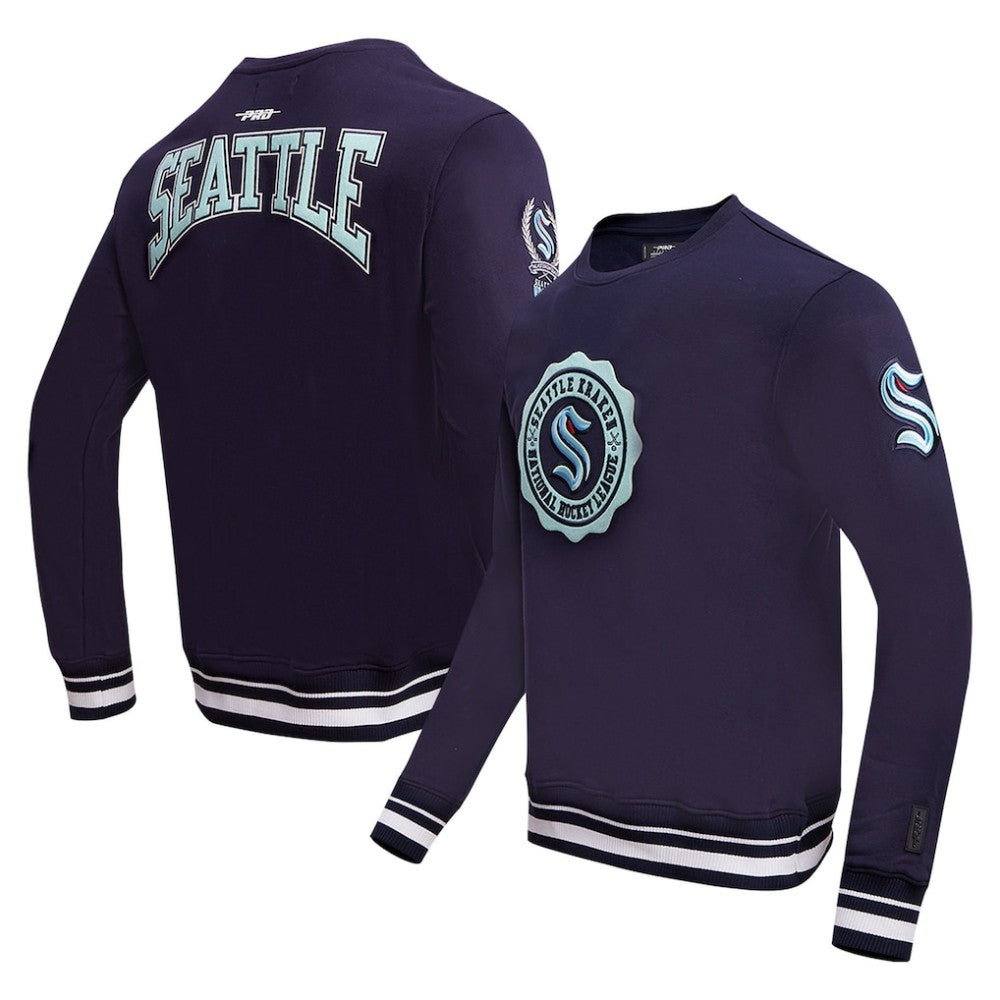 Seattle Kraken Pro Standard Crest Emblem Pullover Sweatshirt - Deep Sea Blue Sweatshirts