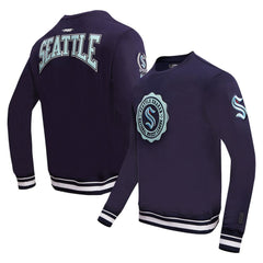 Seattle Kraken Pro Standard Crest Emblem Pullover Sweatshirt - Deep Sea Blue Sweatshirts