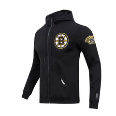 Boston Bruins Pro Standard Classic Chenille Full-Zip Hoodie Jacket - Black Hoodies
