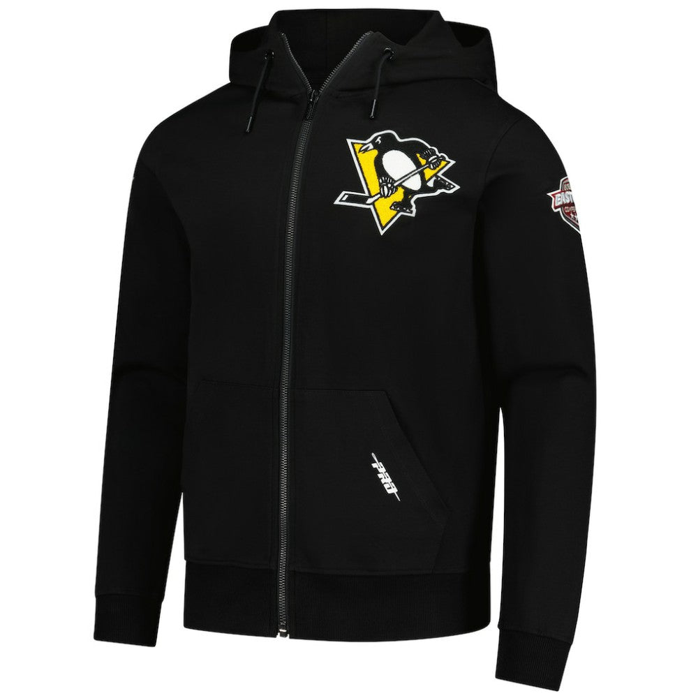 Pittsburgh Penguins Pro Standard Classic Chenille Full-Zip Hoodie Jacket - Black Hoodies