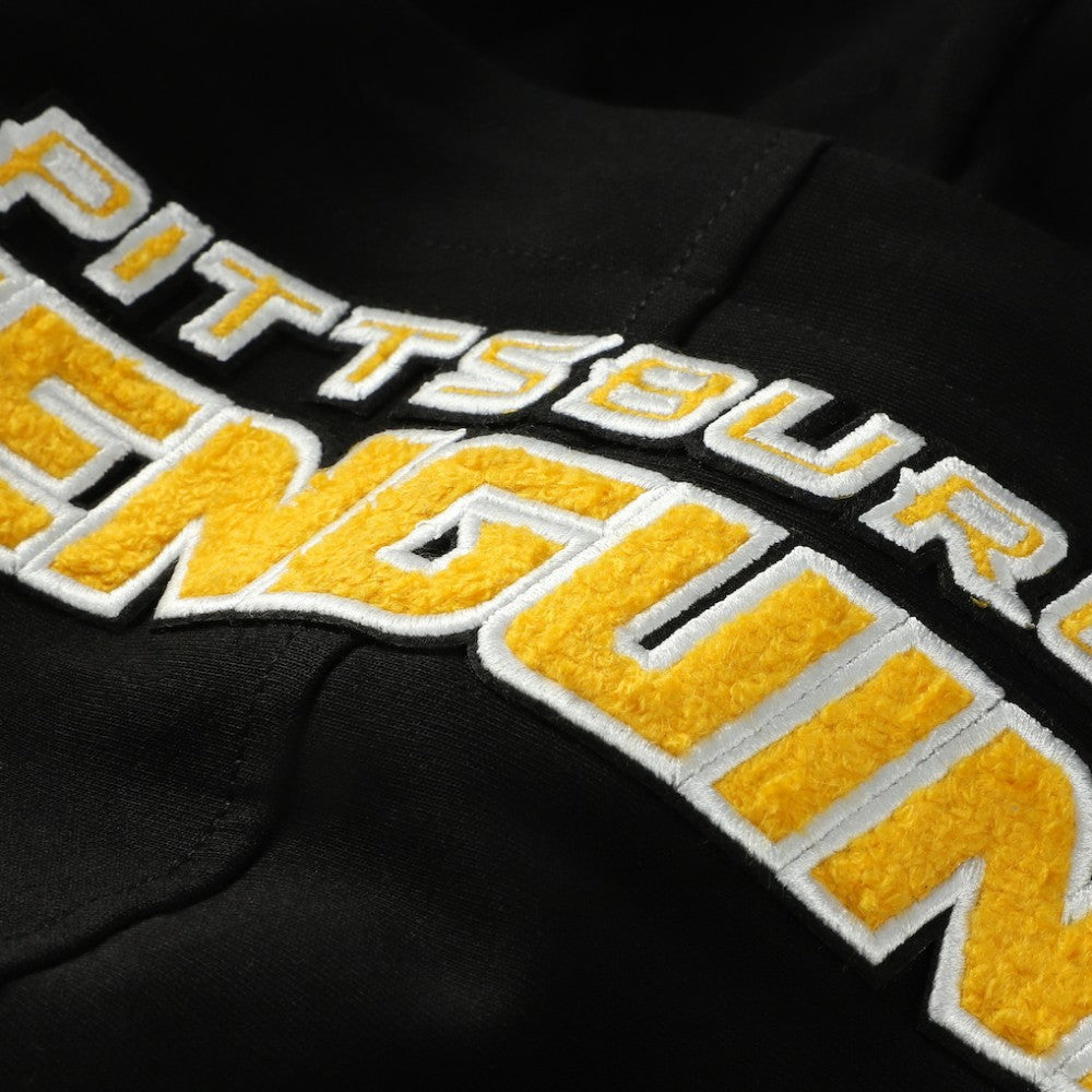 Pittsburgh Penguins Pro Standard Classic Chenille Full-Zip Hoodie Jacket - Black Hoodies