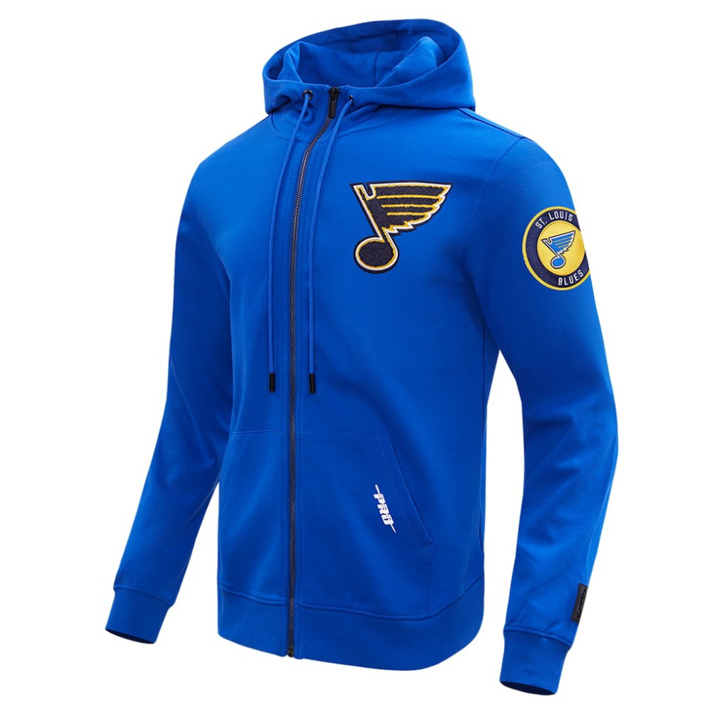 St. Louis Blues Pro Standard Classic Chenille Full-Zip Hoodie Jacket - Blue Hoodies