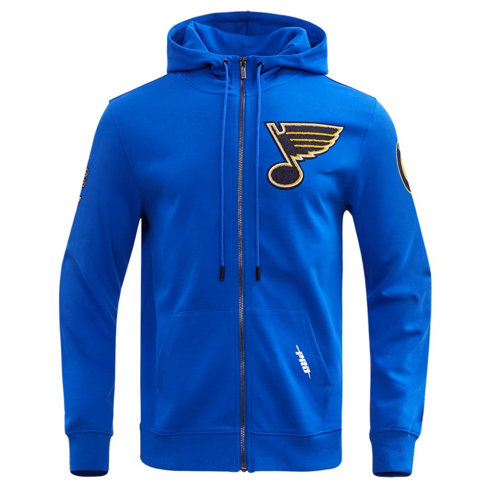 St. Louis Blues Pro Standard Classic Chenille Full-Zip Hoodie Jacket - Blue Hoodies