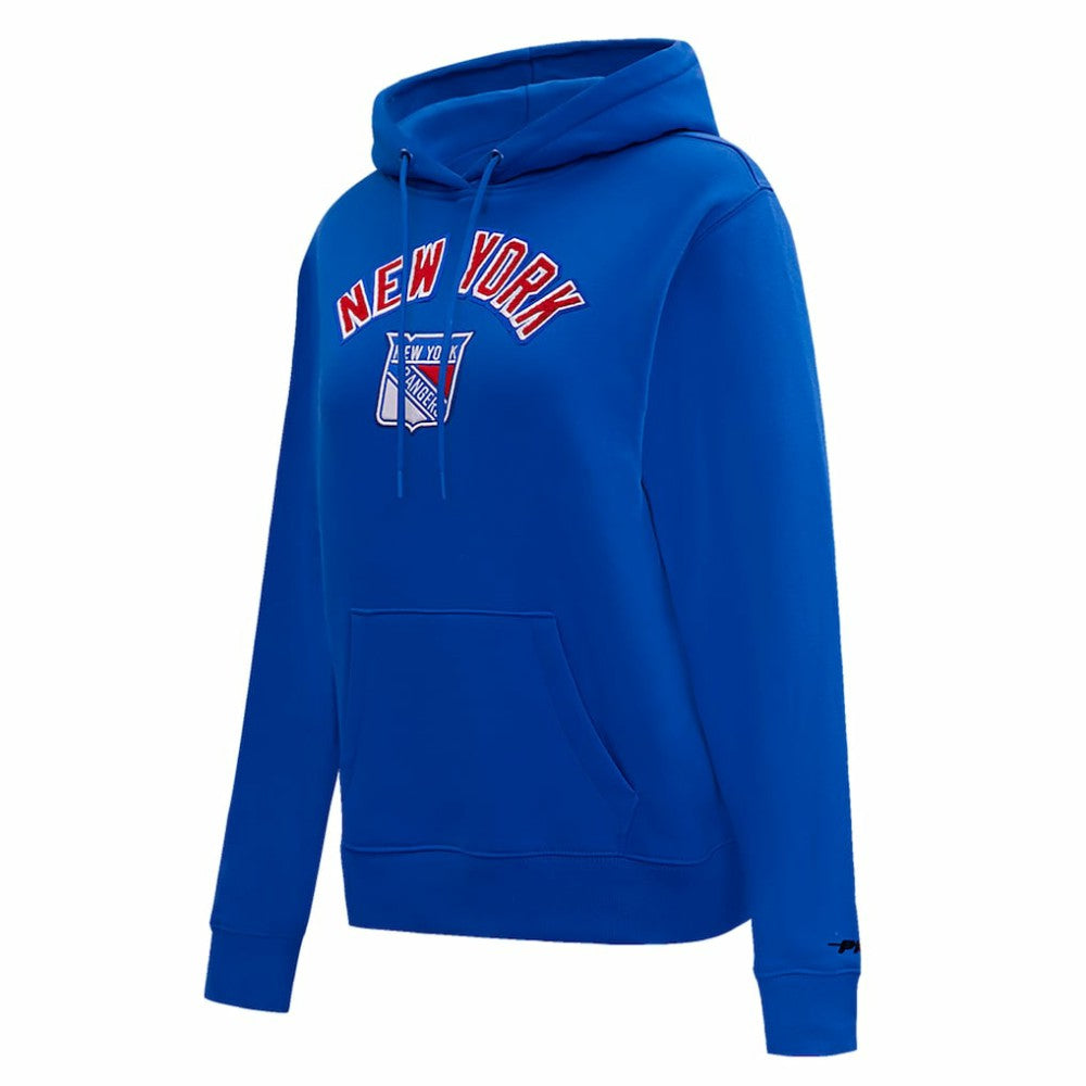 New York Rangers Pro Standard Women's Classic Chenille Pullover Hoodie - Blue Hoodies