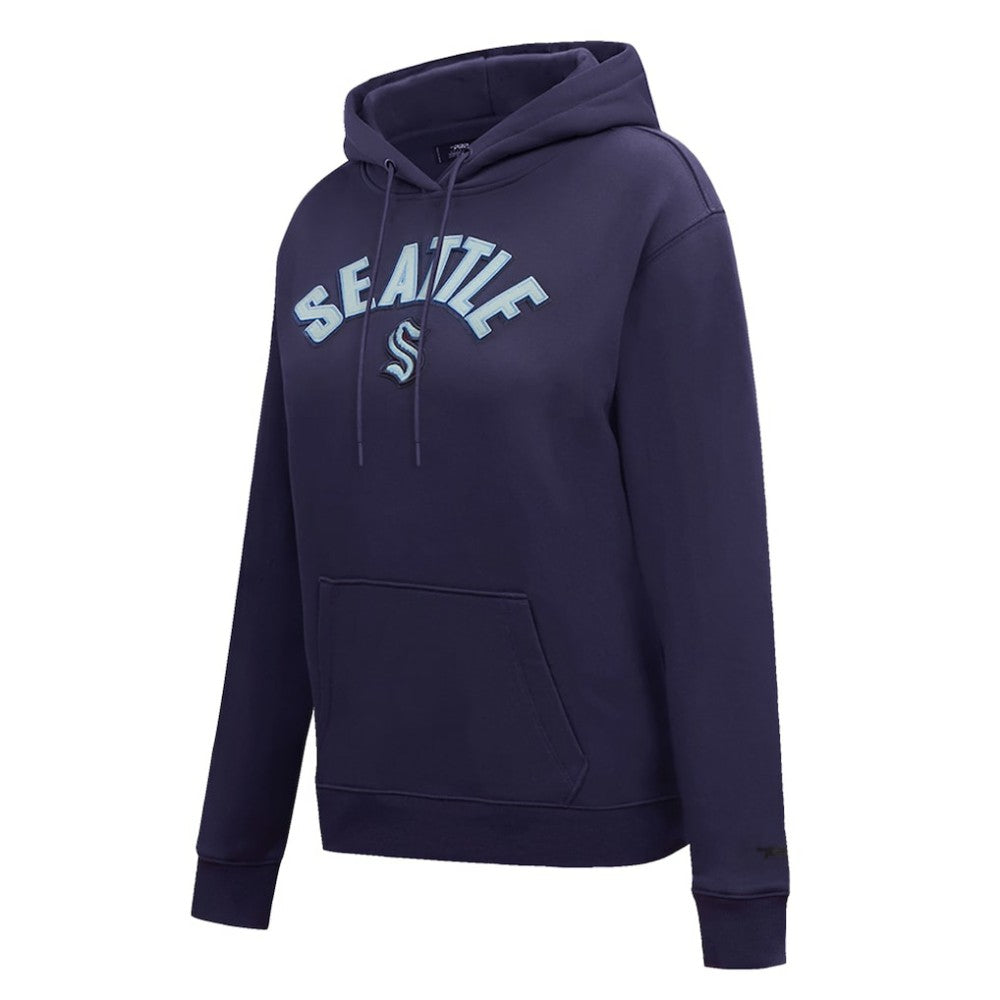 Seattle Kraken Pro Standard Women's Classic Chenille Pullover Hoodie - Navy Hoodies