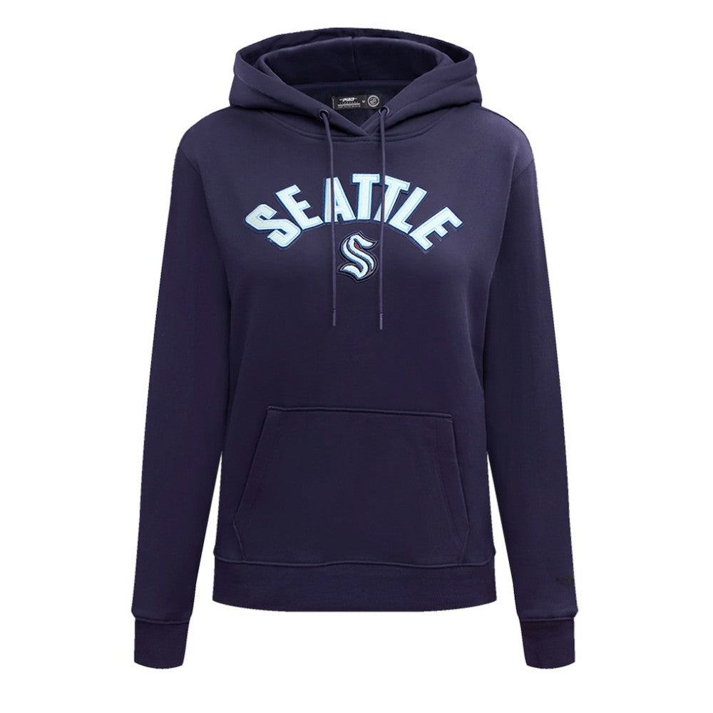 Seattle Kraken Pro Standard Women's Classic Chenille Pullover Hoodie - Navy Hoodies