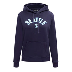 Seattle Kraken Pro Standard Women's Classic Chenille Pullover Hoodie - Navy Hoodies