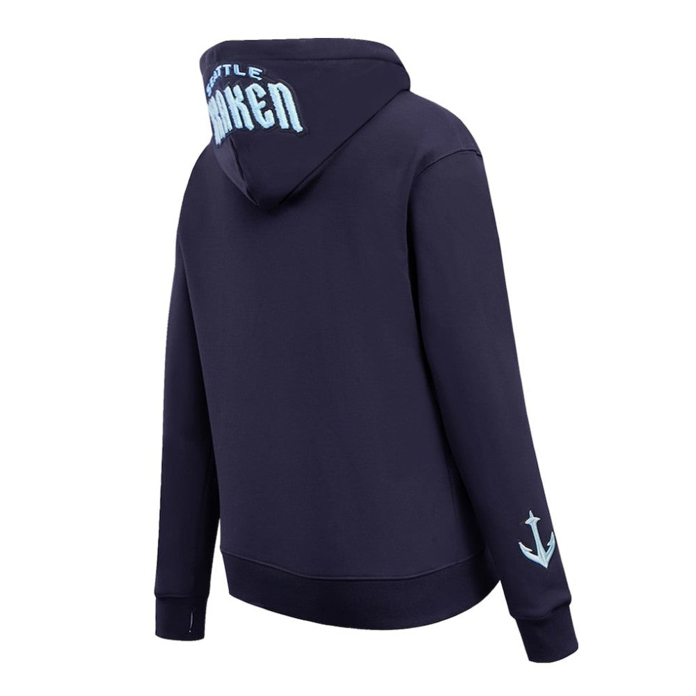 Seattle Kraken Pro Standard Women's Classic Chenille Pullover Hoodie - Navy Hoodies