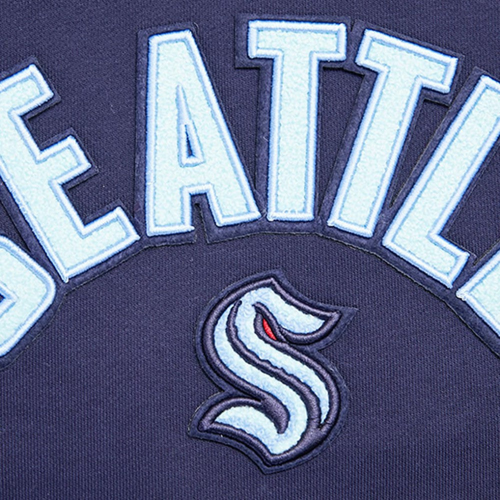Seattle Kraken Pro Standard Women's Classic Chenille Pullover Hoodie - Navy Hoodies