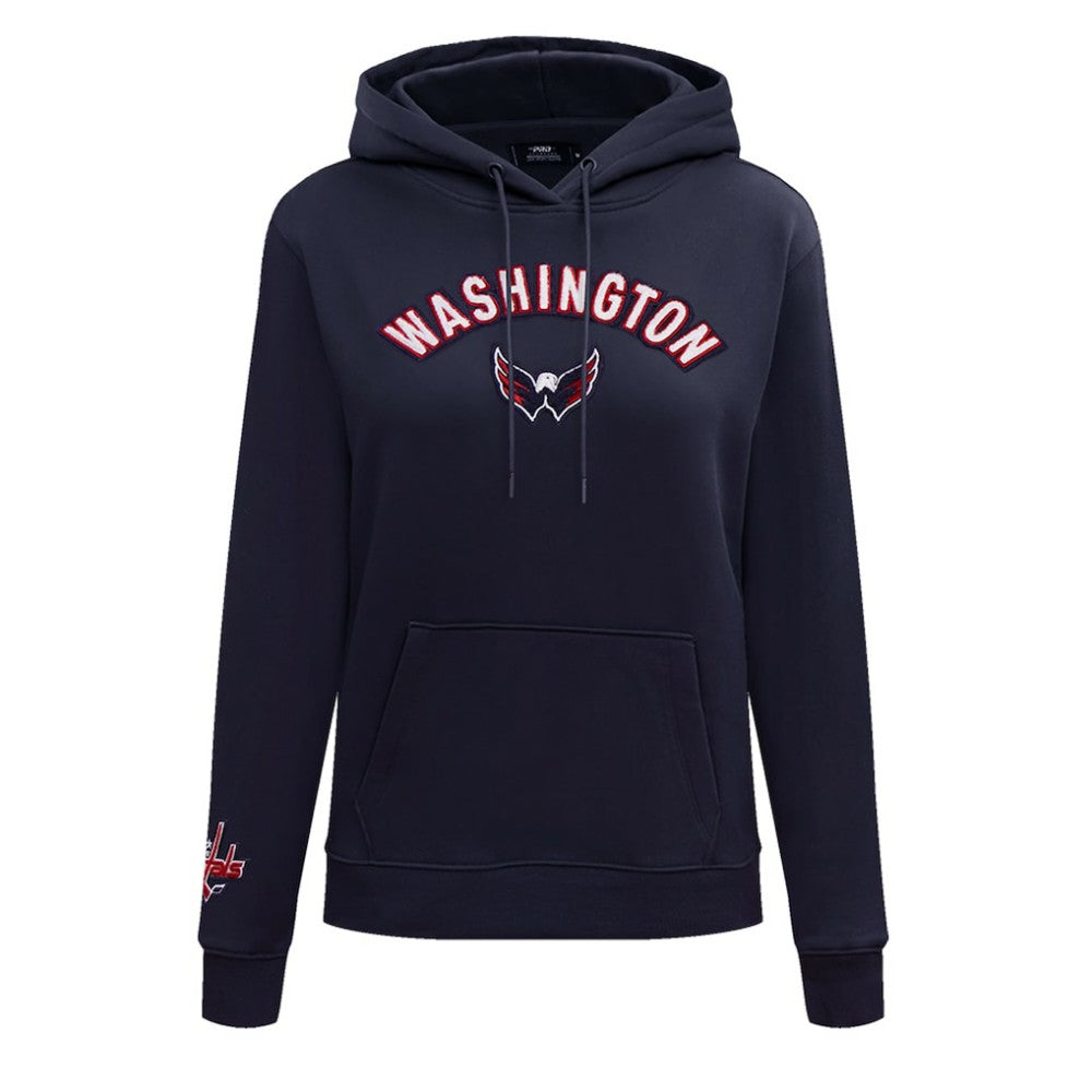 Washington Capitals Pro Standard Women's Classic Chenille Pullover Hoodie - Navy Hoodies