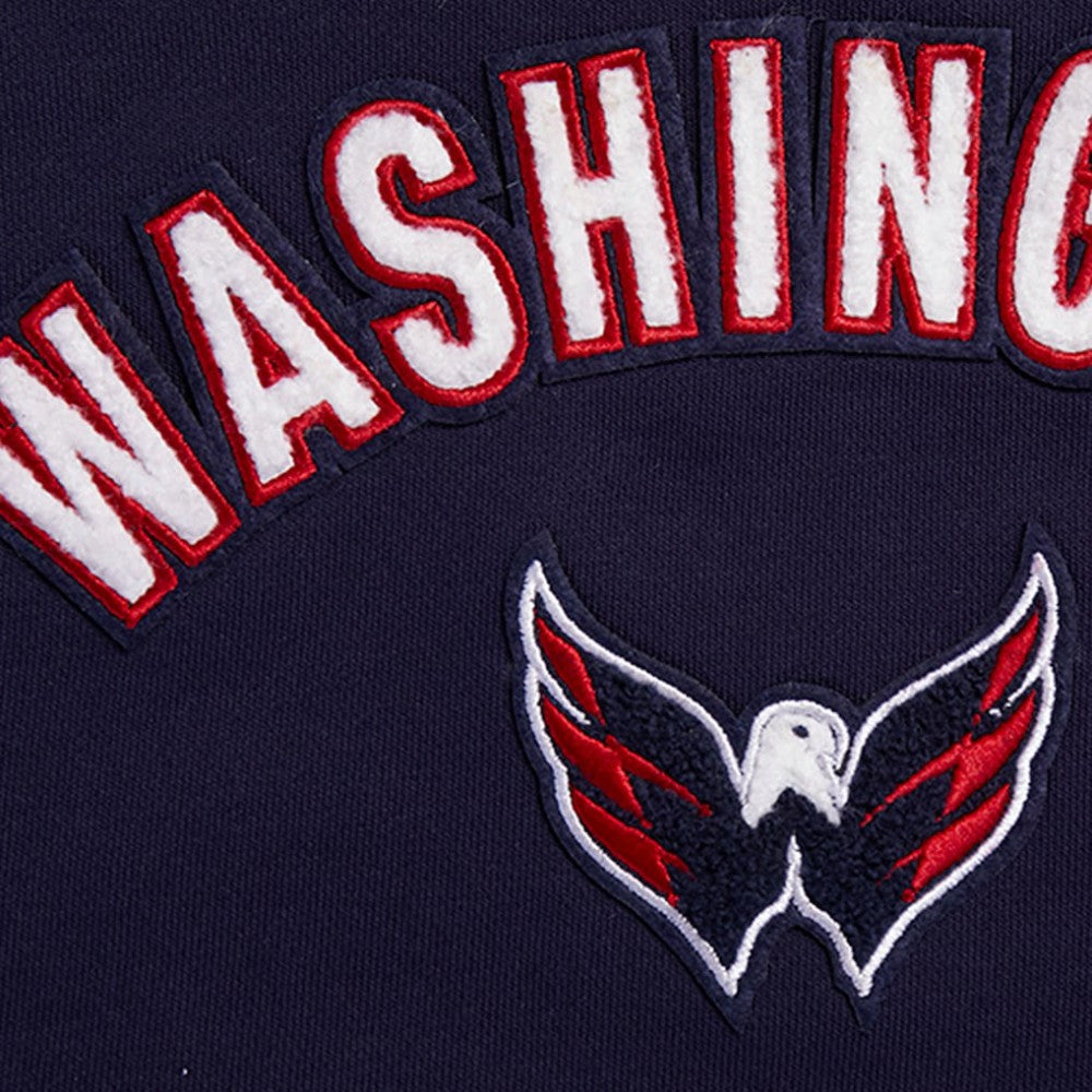 Washington Capitals Pro Standard Women's Classic Chenille Pullover Hoodie - Navy Hoodies