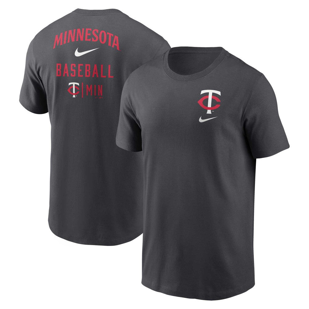 Minnesota Twins Logo Sketch Bar T-Shirt Charcoal