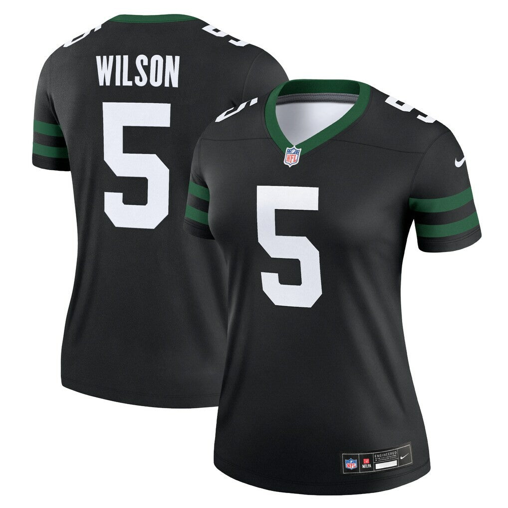 Garrett Wilson New York Jets Women's Alternate Legend Player Performance Top - Legacy Black on sale